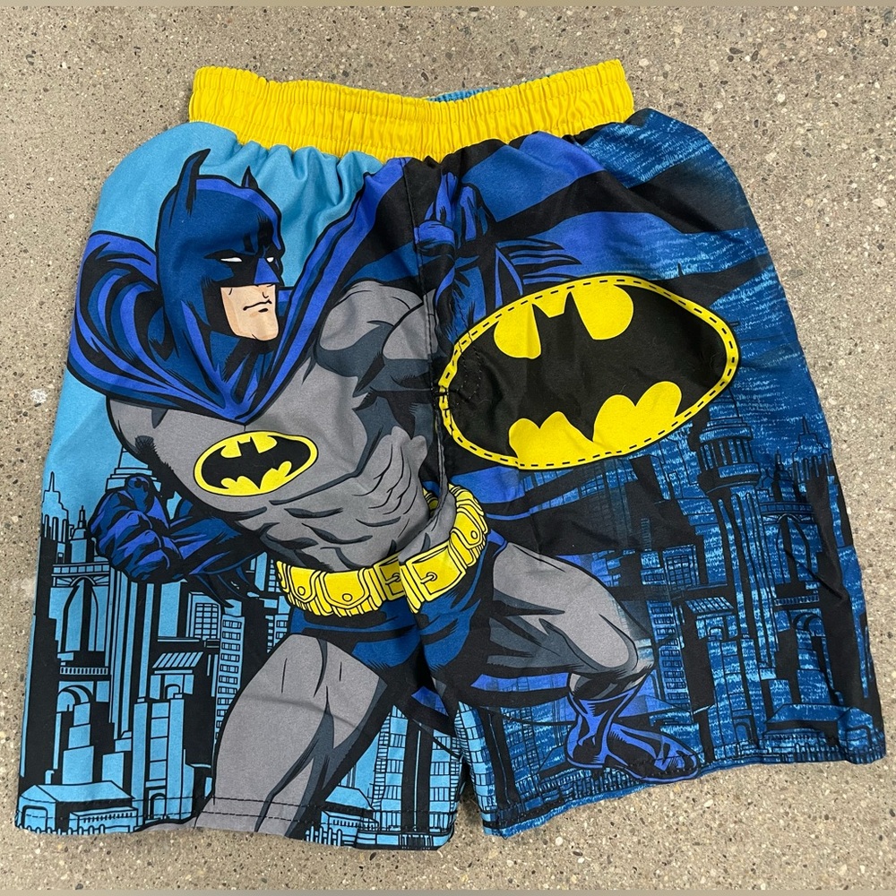 Officially Licensed Batman DC comics swim trunks 3T Front & Back Gotham Graphics